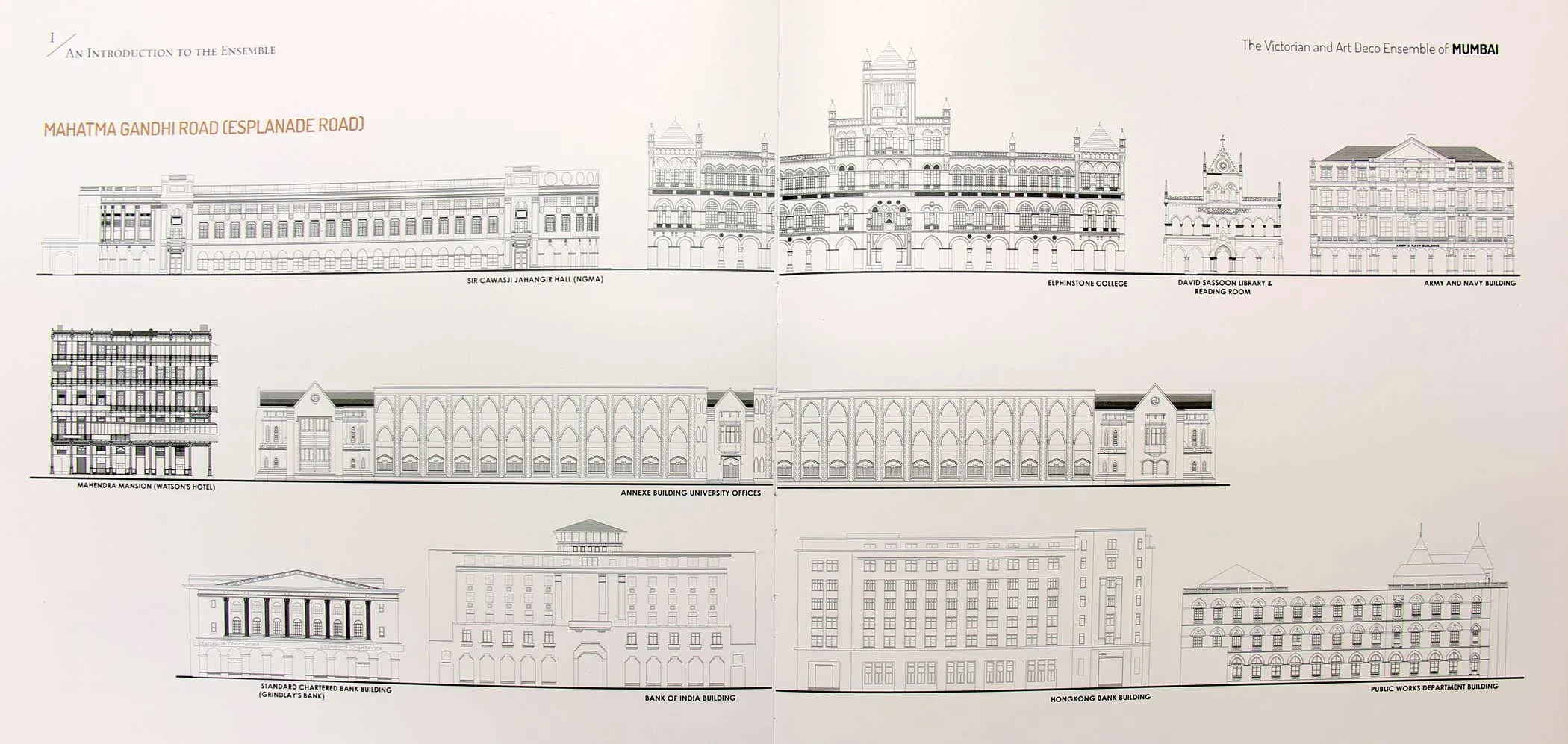Intricate drawings of Victorian Gothic buildings in the Dossier (Photo Courtesy: Abha Narain Lambah, The Victorian Gothic and Art Deco Ensemble of Mumbai)