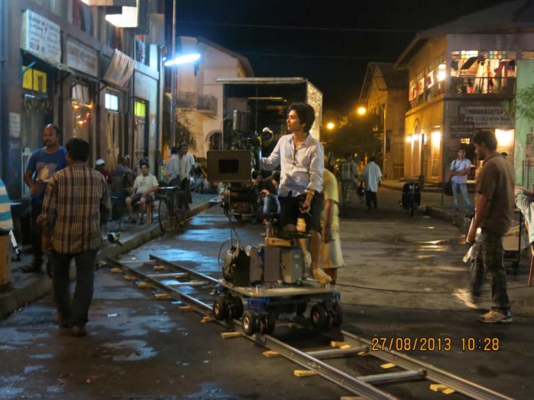 Sonal calling the shots on the sets in Sri Lanka where she spent over two years erecting the city of Bombay out of a wasteland. Photo Courtesy: Dhara Jain