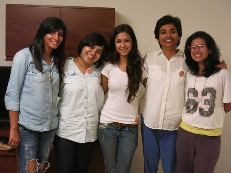 The Design team of Bombay Velvet. From left in order- Dhara Jain, Kazvin Dangor, Shaira Kapoor, Sonal Sawant and Zainab Badani. Photo courtesy: Dhara Jain