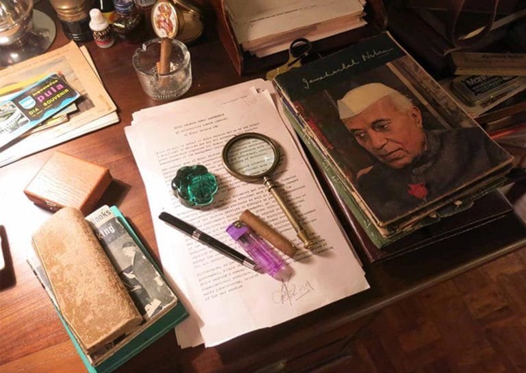 Props assembled on a desk. Props used in spaces inhabited by characters are an important window into their personality. Photo courtesy: Sonal Sawant