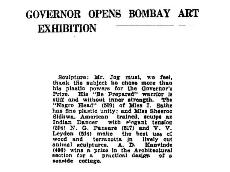 Article published in ‘The Times of India’ from 1941, showing numerous accolades won by Pansare.