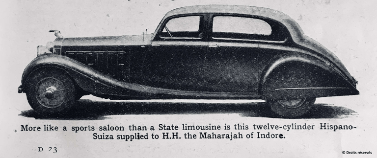 Designed for the Maharaja Holkar, the car was modelled after a sports car owing to his fondness for the type. Source: Artcurial, https://bit.ly/3pUzRWe