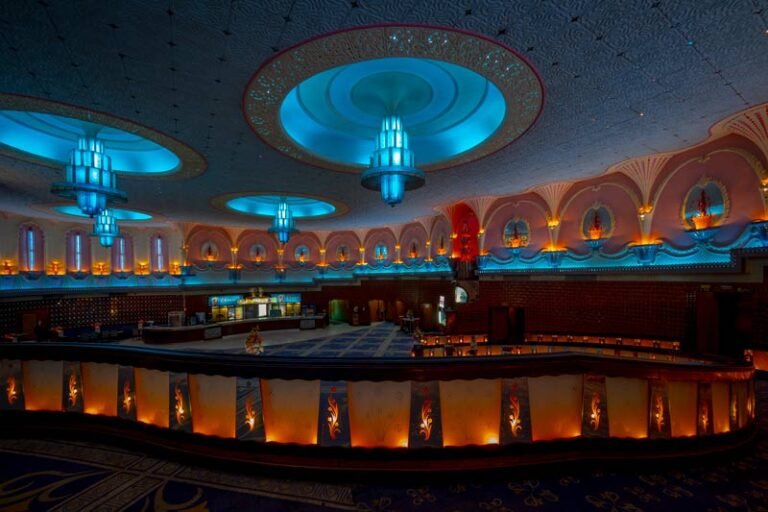 The lavishly lit and decorated lobby at Raj Mandir, Jaipur. Photo Courtesy: Hemant Chaturvedi